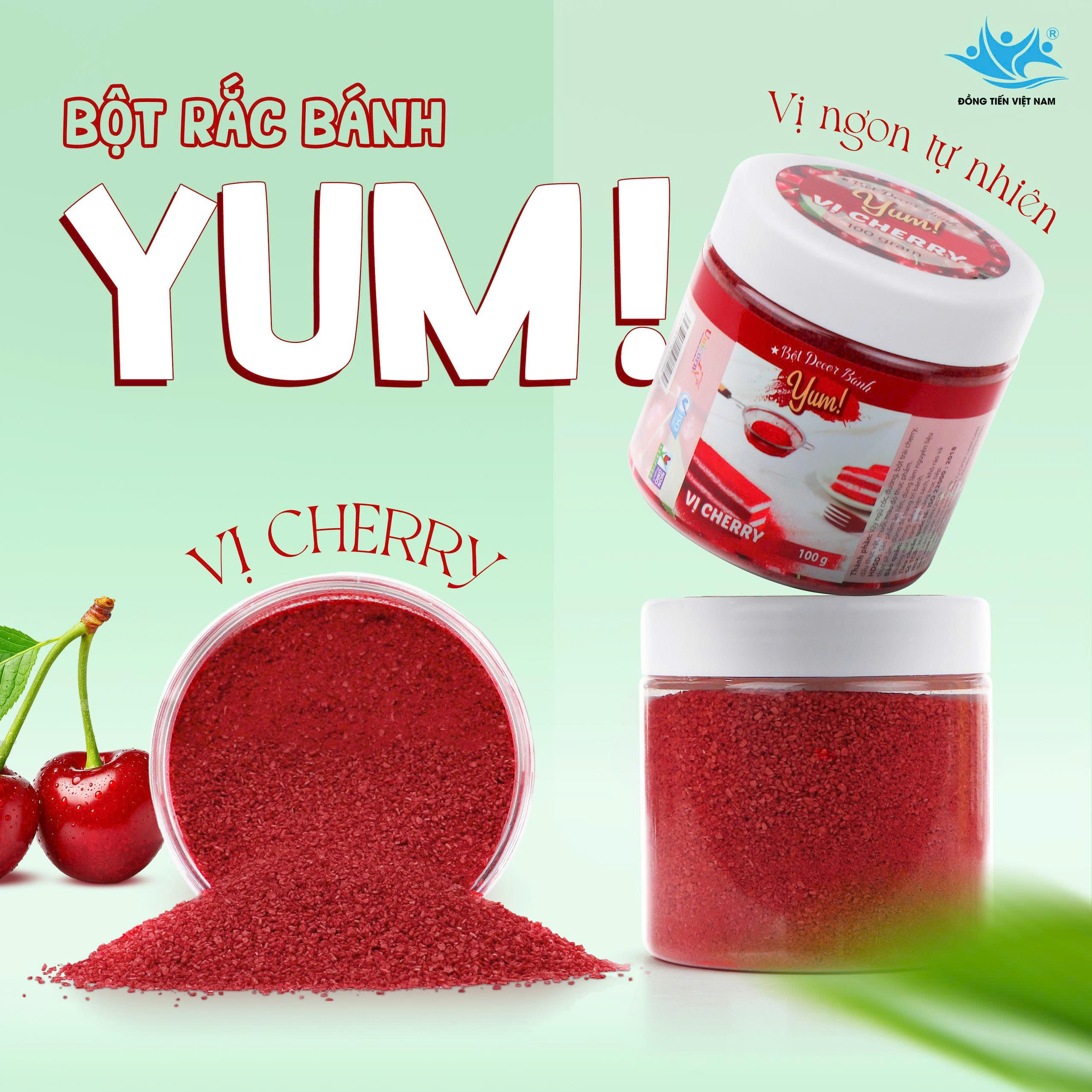 Bột rắc bánh Yum vị cherry