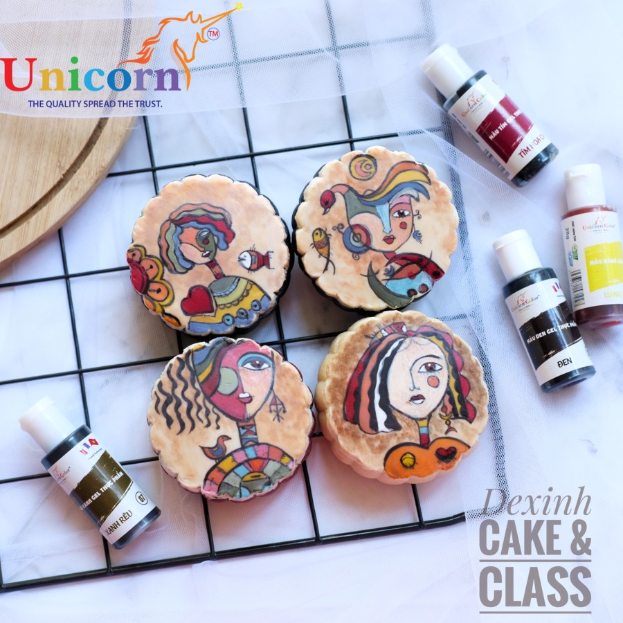 Màu gel lên màu bánh