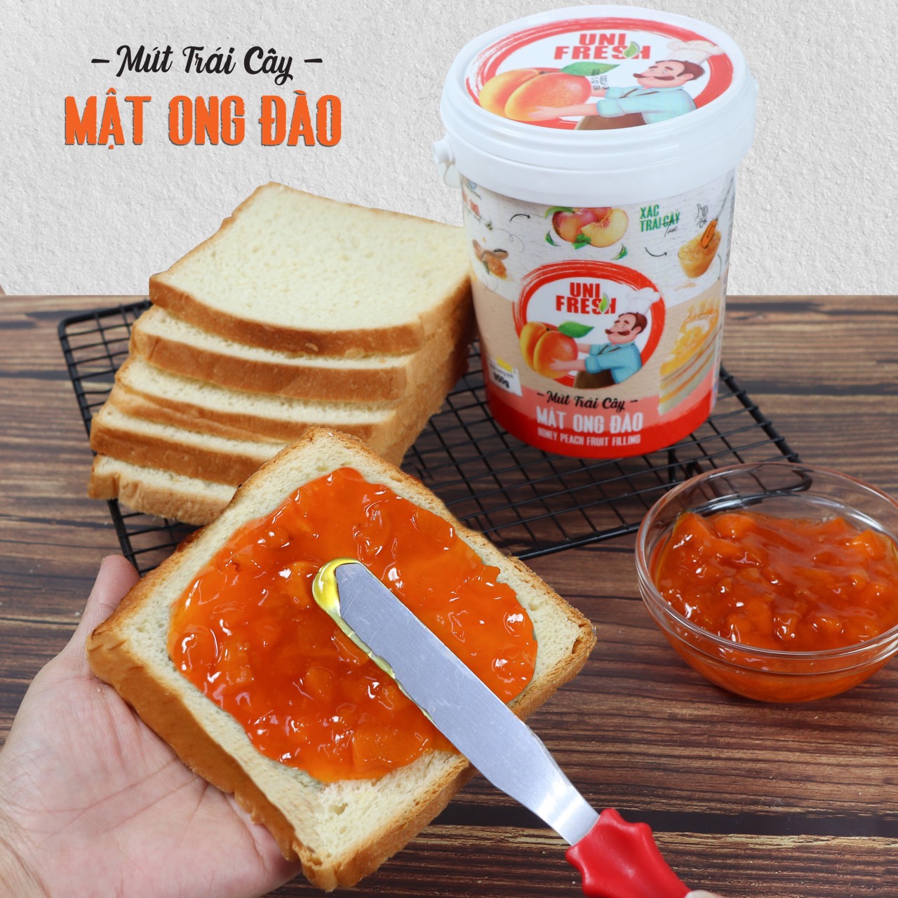 Mứt trái cây có xác - Mật Ong Đào 